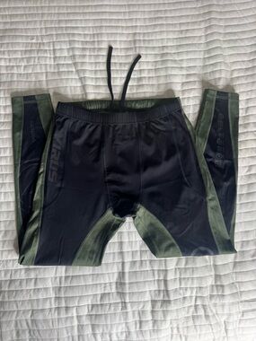 Virus Black with Olive Green Performance Compression Joggers